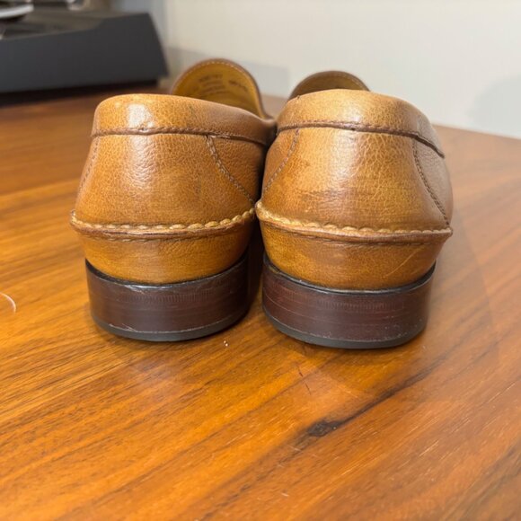 Polo Ralph Lauren Tan Grain Leather Loafers – US 10.5D – Soft Patina, Rubber-Gri - Picture 2 of 8